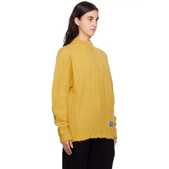 Ader Error Unisex Alpaca Heavy Knit Sweater Jumper Sz A2 2022 Fall Winter Yellow - Picture 2 of 15